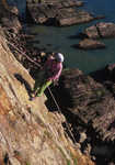 [Castle Helen, Gogarth, one of the many sea-cliffs that require an abseil approach, 3 kb]