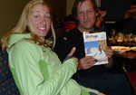 The American climber Alex Johnson and Johnny Dawes with the new Bishop Bouldering guidebook, 4 kb