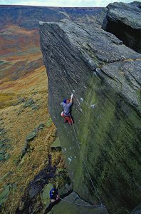 [Sam Whittaker making the first ascent of Appointment with Death, Wimberry, 2 kb]