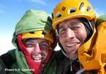 [Colin Haley and Rolando Garibotti on the summit of Cerro Torre, 3 kb]