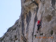 Nick Colton, climbing at Segaria Ridge north face, Spain