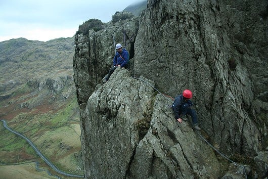 Jowen and Lee finishing Flying Buttress.  © Mark Kemball