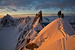 On the Kuffner at sunrise with an inversion just below  © Jon Griffith