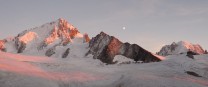 Aiguille du Chardonnet at dusk from the Albert Premier hut, Tour glacier