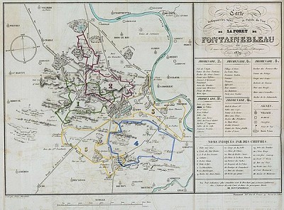 Claude Francois Denecourt Walking Trails Map of 1839  © Various Photographers