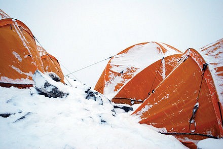 Sitting out a Himalayan Storm - photo by Tom Richardson