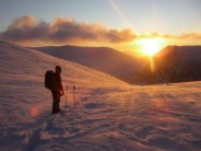 Sunrise over Carn Etchachan on the walk in to Shelter Stone