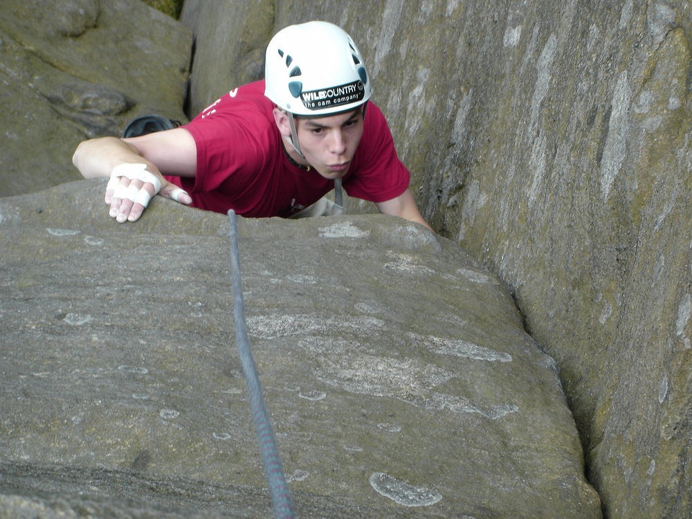 Rory topping out on Goliath's Groove  © pbradbeer