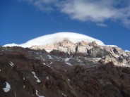 Aconcagua storm from base camp