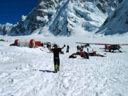 Landing on Kahiltna Glacier