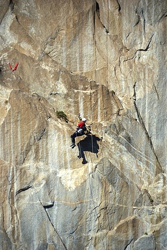 Karen climbing El Cap