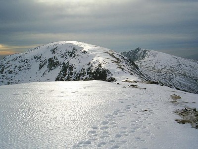 Icy snow. Brim Fell and Dow Crag from Little How Crag.  © ITS