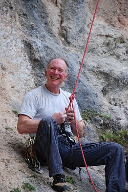 Colin happy after his successful ascent of Diplomarbeit 7b  © lovetoclimb/various photographers