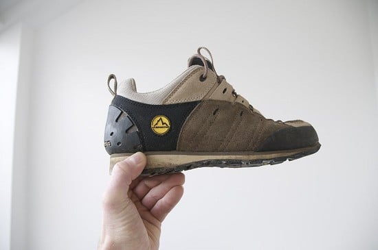 A side profile of the B5. Note the rubber rand on the toe and heel area and the dual-density midsole.  © Kevin Avery-UKC