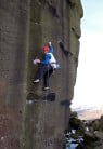 James Pearson on the second ascent of Gerty Berwick at Ilkley