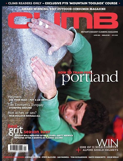 Climb magazine April 2009 Cover  © Climb magazine