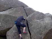 Carn Enoch, (No. 7, pems bouldering guide) very very easy, just like the pic