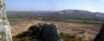 View from top towards tips for Goonbarrow Clay Pit