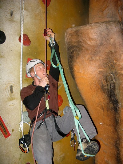 Jim of V12 in one of the practical sessions.  © Mick Ryan - UKClimbing.com