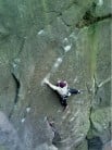 Justin Critchlow repeating  Against The Grain (E6 7a**), Roaches Lower Tier