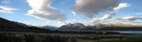 Panaromic view of Mt Cook and the Hooker Valley.