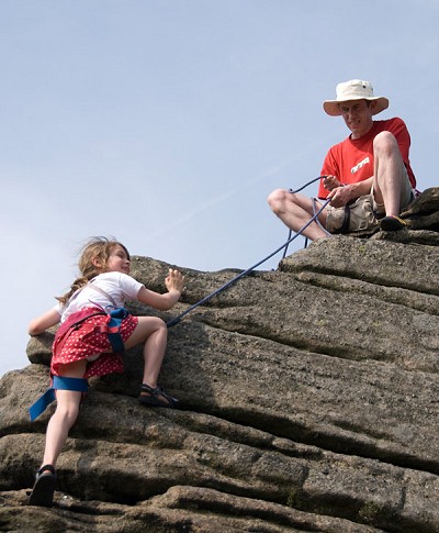 Lydia James climbing at Bamford  © Alan James