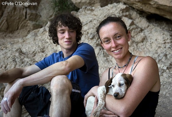 Tom Bolger, Lynne Malcolm and Dillan, one of the three canine rescue centre dogs they’ve found a home for  © Pete O'Donovan