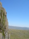 A chap running it out on Aardvark E1 5c, Pavey Ark.