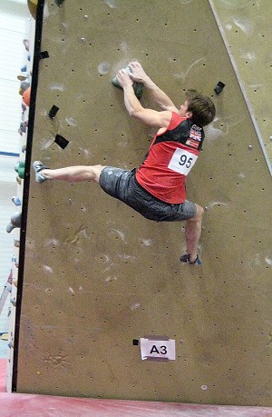 Dave Barrans climbing well in the final at Vienna  © Dave Barrans Collection