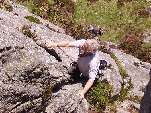 Steve makes light of Prelude - Nightmare (from Quartz Gully 2nd stance)  © paul watson