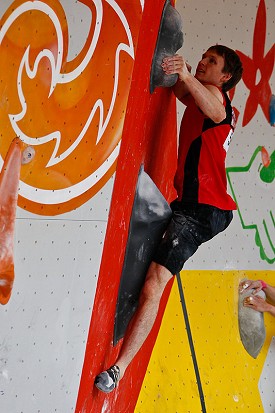Stew Watson competing in the Vienna Bouldering World Cup  © Lukas Ennemoser