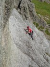 Devil's Slide, Pitch 4 - The Traverse.  Ava Adore leading, The Accused seconding