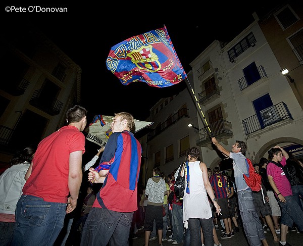 Jubilation on the streets after Barça’s 2-0 win against Manchester United  © Pete O'Donovan 2009