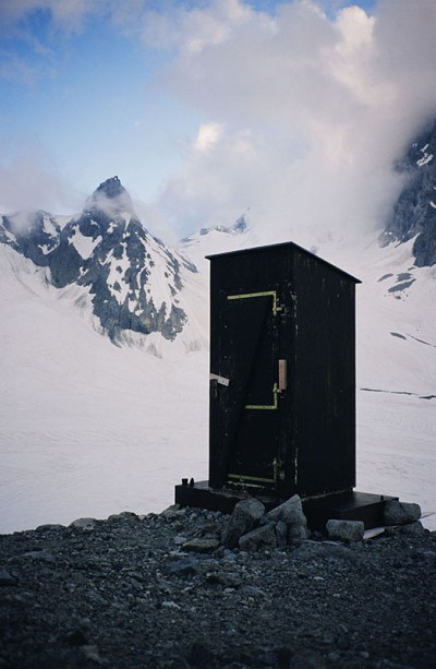 Would you? The Bouquetains hut crapper, Valais Alps.  © Gavin McGrath