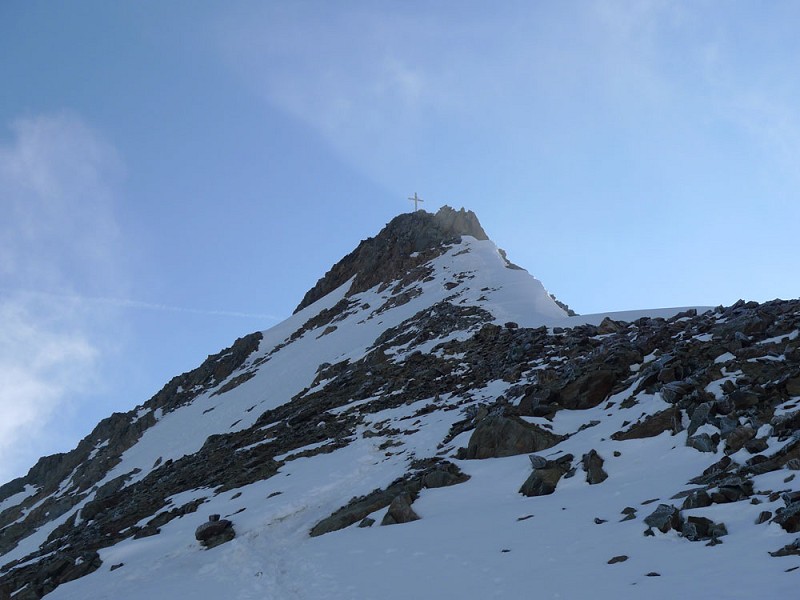 Our roped up team of five were the first to the summit.  © Mick Ryan - UKClimbing.com
