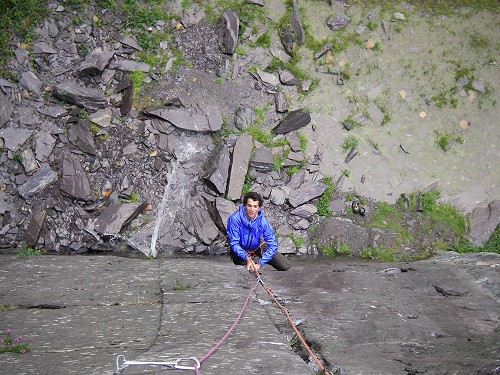 Stretch Halo Jacket on test in the Llanberis Slate Quarries  © James Thacker