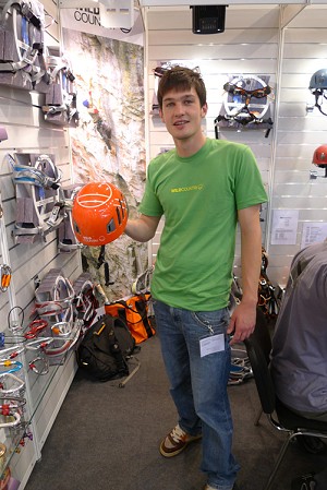 Tom Cain models the WC Alpine Sheild helmet - now available without the sheild.  © Jack Geldard