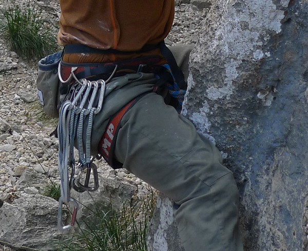 Combined with lightweight carabiners, a light harness can make a significant weight saving.  © UKC