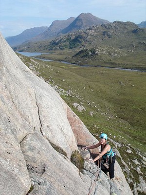 Making the most of the brief Scottish summer, climbing on Carn Gorag @ 32 weeks  © Heike Collection
