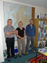 David Gibson, Heather Morning, Kev Howett at the MCof S HQ in Perth  © Michael Ryan