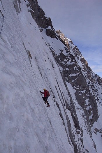 Will Sim on the Colton Brooks, Droites north face. © Jonathan Griffith  ©  Jonathan Griffith