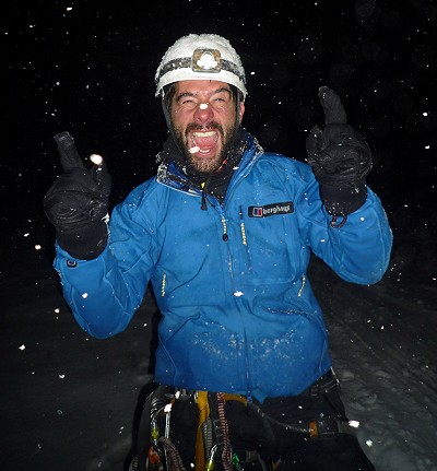 Alastair 'Grizzly Tough Guy' Lee happy to be alive on Baffin Island  © Alastair Lee / Posing Productions