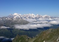 View towards Mont Blanc range from Rosablanche, Valais West