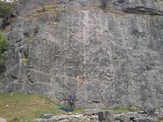 Me stood at the bottom of Borderline 6a+ having just defied gravity.lol  © ChesterChris