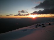Sunset at Camp 1 (Glacier Camp) on Huasaran