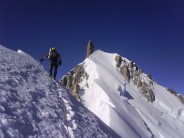 Slopes to Mont Maudit after climbing the Kuffner Ridge