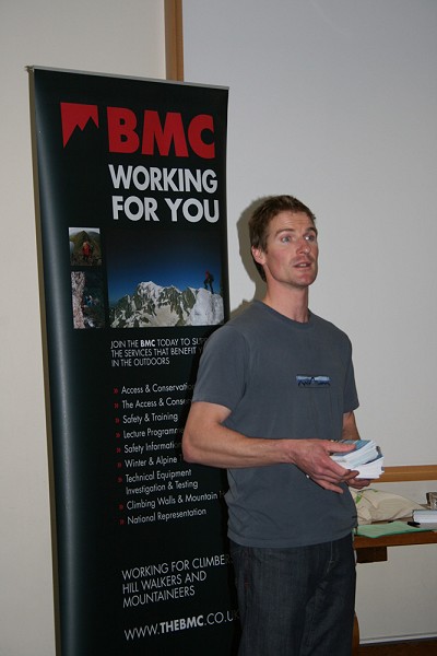 Stu McAleese fronting the successful Expedition Symposium at Plas y Brenin, 2009.  © Jack Geldard
