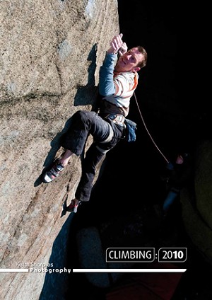 Jack Geldard, cover star, on Keith Sharples' 2010 Calendar. The route is the Promise at Burbage.  © Keith Sharples