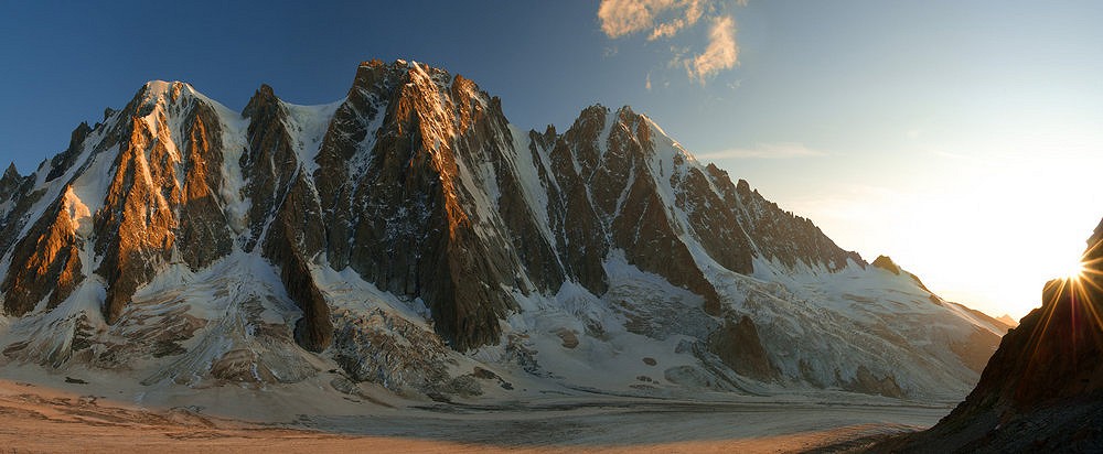 Sunset on the North Face of the Droites  © Ruahine Tramper