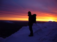 Me on Snowdon summit at dawn